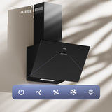 Pre-Order | Ciarra 60cm Inclined Angled Cooker Hood Recirculation or Extraction Modes Stainless Steel Design in Black CBCB6762A-OW