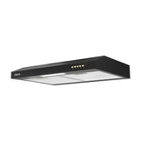 CIARRA 60cm Slim Recirculating Integrated Canopy Cooker Hood in Black Under Cabinet CBCB6903D-B