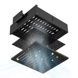 CIARRA 60cm Slim Recirculating Integrated Canopy Cooker Hood in Black Under Cabinet CBCB6903D-B