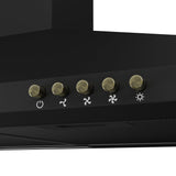 CIARRA 90cm Wall Mounted Cooker Hood in Black CBCB9201-B