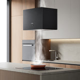 Ciarra Pinnacle 48cm Glass Smart Cooker Hood in Shadow Noir Marble CBCG4850-OW