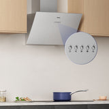 Ciarra 60cm Inclined Angled Cooker Hood Recirculation or Extraction Mode Stainless Steel Design CBCS6762A-OW