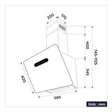 CIARRA 60cm Smart Glass Angled Cooker Hood CBCW6736K-OW