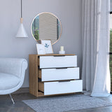 Tuhome Kaia 3 Drawers Dresser with Spacious Storage, Modern Superior Top for Décor, Functional Bedroom Organizer for Clothing and Essentials, Contemporary Space-Saving Furniture with Smooth Metal Hardware