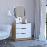 Tuhome Kaia 3 Drawers Dresser with Spacious Storage, Modern Superior Top for Décor, Functional Bedroom Organizer for Clothing and Essentials, Contemporary Space-Saving Furniture with Smooth Metal Hardware