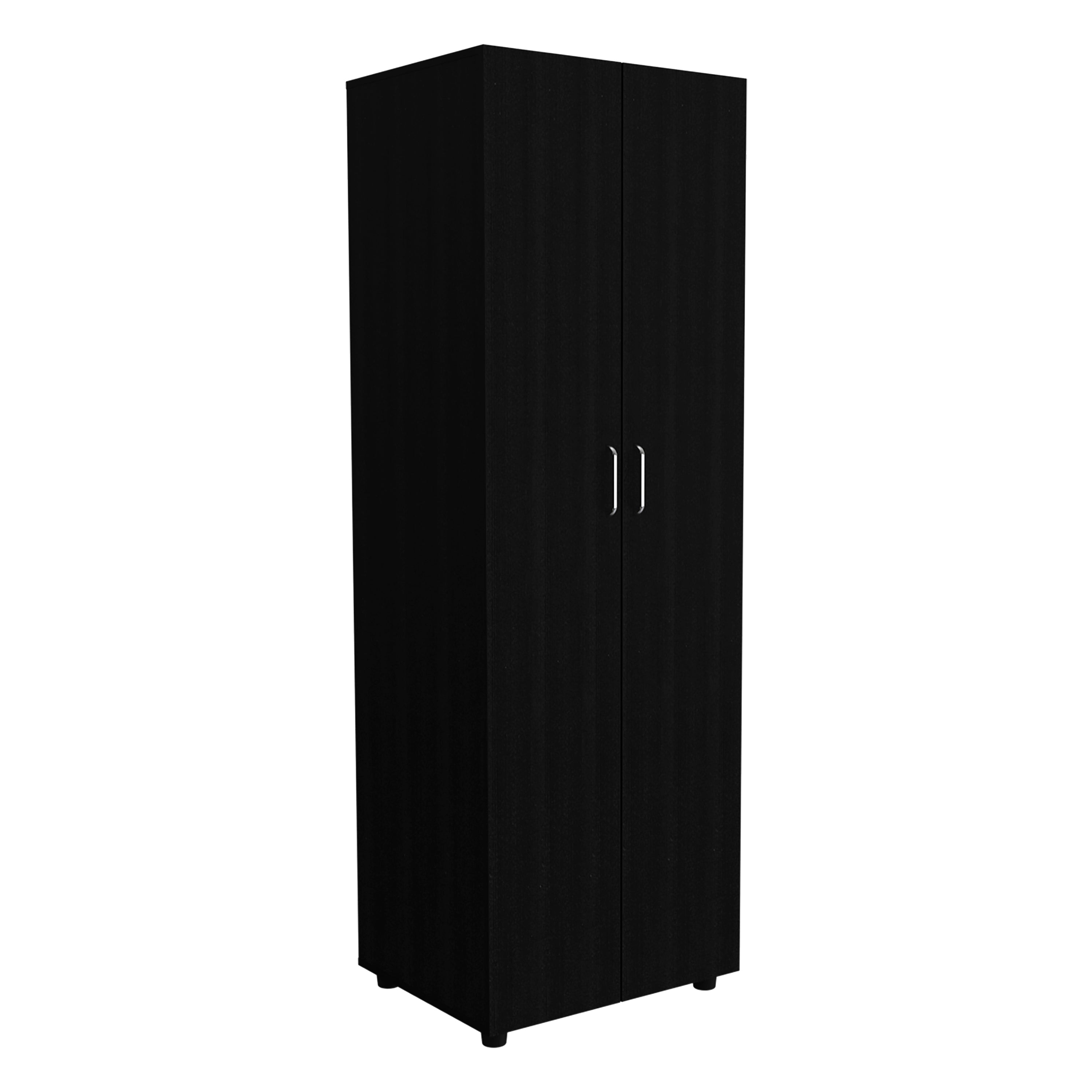 Allen 3 Piece Bedroom Set, London Armoire + 2 Omaha Nightstands,  Black