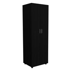 Allen 3 Piece Bedroom Set, London Armoire + 2 Omaha Nightstands,  Black