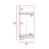TUHOME Cresco 3-Piece Bedroom Set with Tall Wardrobe Cabinet, Two Nightstands and Multi-Shelf Storage, Modern Space-Saving Furniture for Clothes and Bedroom Organization, 71.1"H x 31.5"W x 19.6"D, White