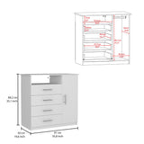 TUHOME Winter 2-Piece Bedroom Set with Double Drawer Storage Cabinet and Matching Nightstand, Modern Space-Saving Furniture for Clothing, Accessories and Bedroom Organization, 35.1"H x 35.8"W x 19.6"D, White/Pine