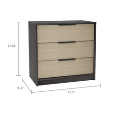 Norene 2 Piece Bedroom Set, London Armoire + Egeo 3 Drawers Dresser, Black / Pine