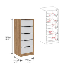 Aniston 2 Piece Bedroom Set, White / Pine Finish