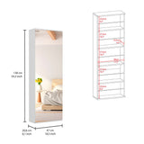 TUHOME Carmy 2-Piece Bedroom Set with Nightstand and Storage Cabinet, Modern Compact Furniture for Bedroom Organization, 54.3"H x 18.5"W x 8.1"D, White/Pine