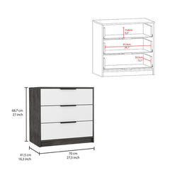 Linden 2 Piece Bedroom Set, White / Smokey Oak Finish