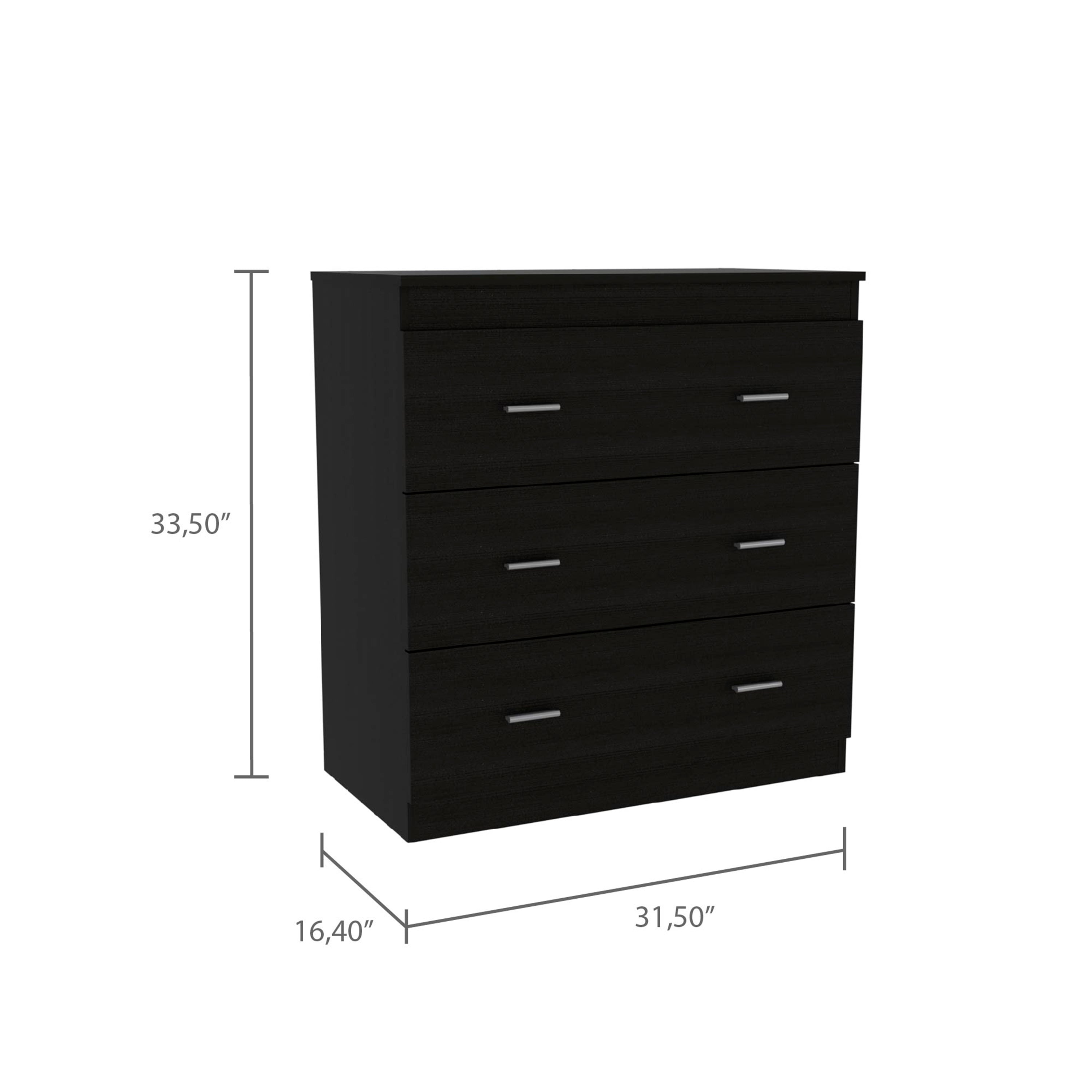 Turner 2 Piece Bedroom Set, Cartagena Armoire + Capri Three Drawer Dresser, Black