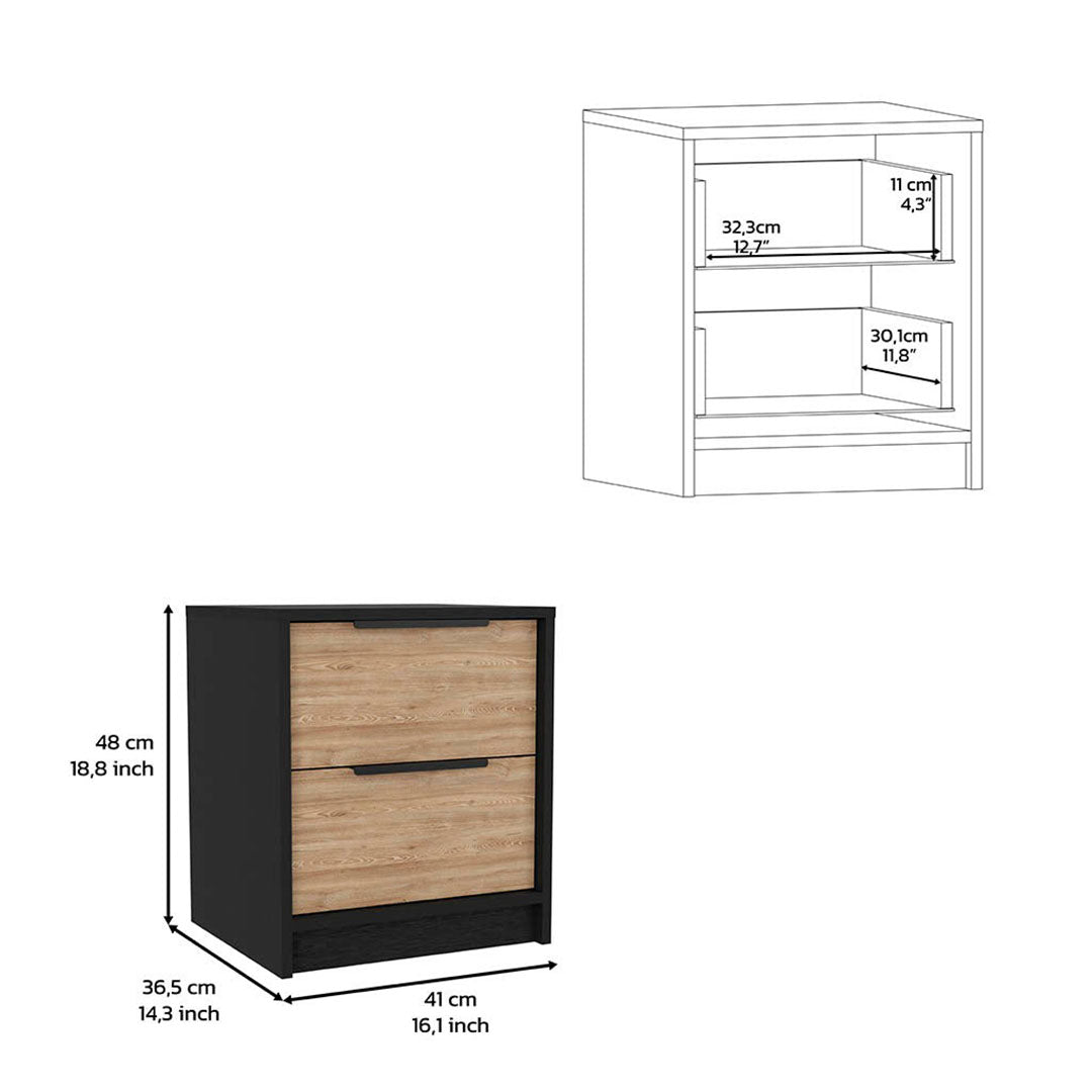 Montgomery 3 Piece Bedroom Set, Black Wengue/ Pine Finish