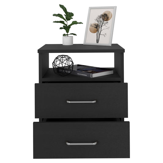 Napoles 3 Piece Bedroom Set, Shoe Rack + Nightstand + Nightstand, Black Wengue Finish