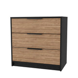 TUHOME Zion 2-Piece Bedroom Set with Nightstand and Storage Cabinet, Modern Compact Furniture for Bedroom Organization, 27"H x 27.5"W x 16"D, Black/Pine