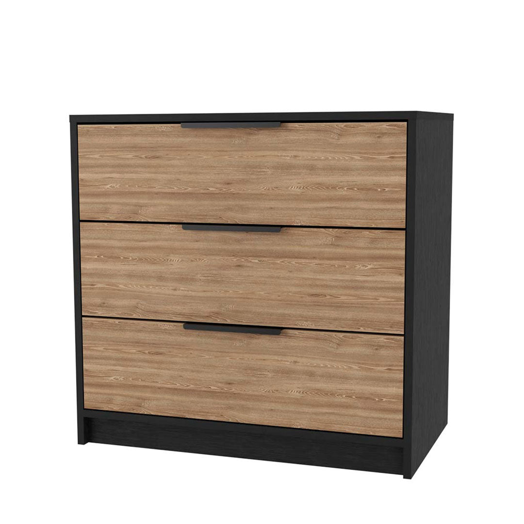 Zion 2 Piece Bedroom Set, Black Wengue/ Pine Finish