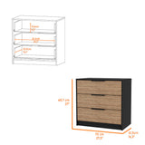 TUHOME Zion 2-Piece Bedroom Set with Nightstand and Storage Cabinet, Modern Compact Furniture for Bedroom Organization, 27"H x 27.5"W x 16"D, Black/Pine