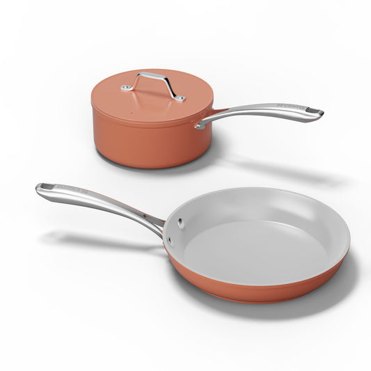 Ciarra Beyond Saucepan and Frying Pan 2PCS Cookware Mini Duo | Orangina