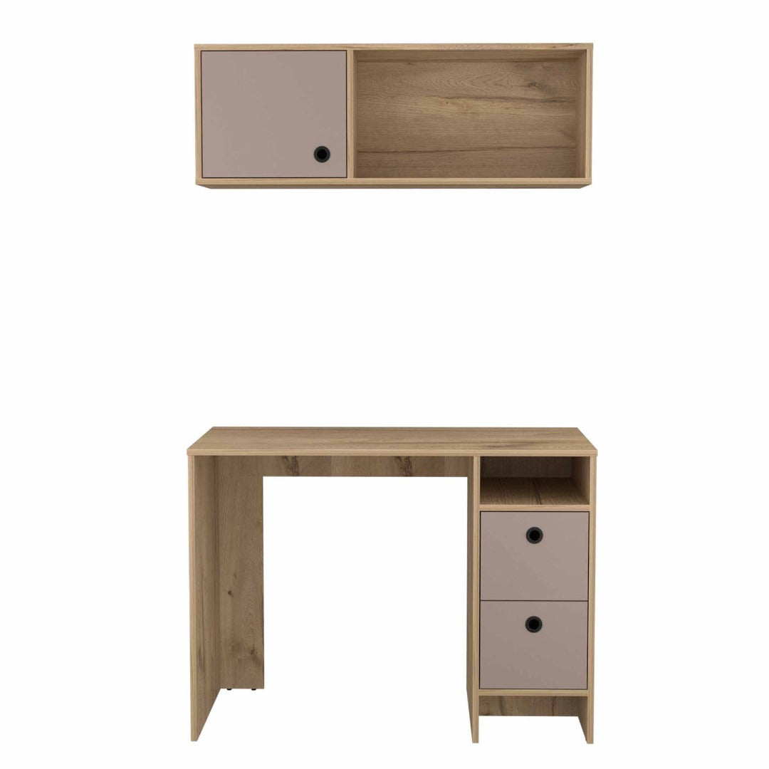 CKhali Office Set, Two Shelves, Two Drawers, Wall Cabinet, Single Door Cabinet