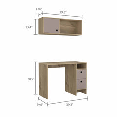 CKhali Office Set, Two Shelves, Two Drawers, Wall Cabinet, Single Door Cabinet