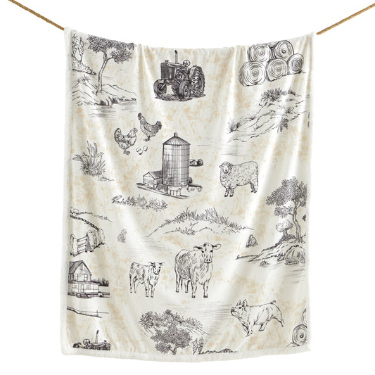 Farm Life Campfire Sherpa Throw