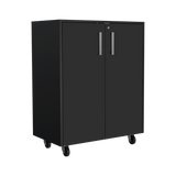 TUHOME Dayton 9-Piece Garage Set with Cabinets, Utility Shelves, and Work Counter, Heavy-Duty Storage for Tools, Equipment, and Supplies, 78.7"H x 23.3"W x 14.5"D, Black