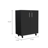 TUHOME Burton 8-Piece Garage Set with Four Storage Cabinets and Four Utility Shelf Units, Heavy-Duty Tool and Equipment Organization System for Garages and Workshops, 35.4"H x 27.5"W x 15.9"D, Black