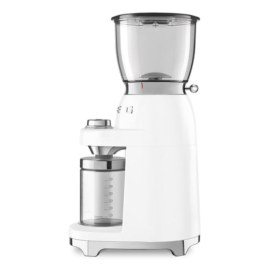 Conical Burr Coffee Grinder - Retro-Style White
