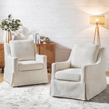 Stanley Glider Slipcovered Swivel Chair with Slope Arm(Optional Types)