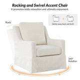 Stanley Glider Slipcovered Swivel Chair with Slope Arm(Optional Types)