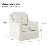 Stanley Glider Slipcovered Swivel Chair with Slope Arm(Optional Types)