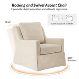 Stanley Glider Slipcovered Swivel Chair with Slope Arm(Optional Types)