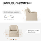 Stanley Glider Slipcovered Swivel Chair with Slope Arm(Optional Types)