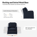 Stanley Glider Slipcovered Swivel Chair with Slope Arm(Optional Types)