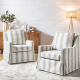 Stanley Glider Slipcovered Swivel Chair with Slope Arm(Optional Types)