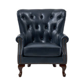 Anthony Genuine Leather Armchair NAVY