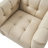 Feodor Genuine Leather Mid-Century Modern Style Swivel Chair