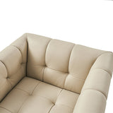 Feodor Genuine Leather Mid-Century Modern Style Swivel Chair