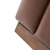 Feodor Genuine Leather Mid-Century Modern Style Swivel Chair