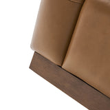 Feodor Genuine Leather Mid-Century Modern Style Swivel Chair
