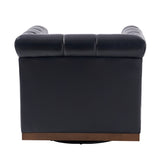 Arnold Genuine Leather Swivel Club Chair NAVY