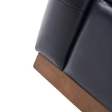 Feodor Genuine Leather Mid-Century Modern Style Swivel Chair
