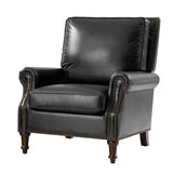 Raymond Genuine Leather Armchair BLACK