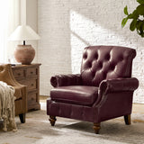 Vivian Genuine Leather Armchair BURGUNDY