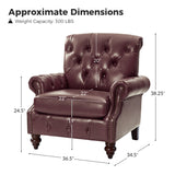Vivian Genuine Leather Armchair BURGUNDY