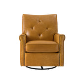 Smelda Genuine Leather Swivel Rocker Chair