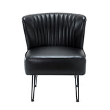 Annabella Vegan Leather Side Chair With Metal Base