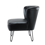 Annabella Vegan Leather Side Chair With Metal Base